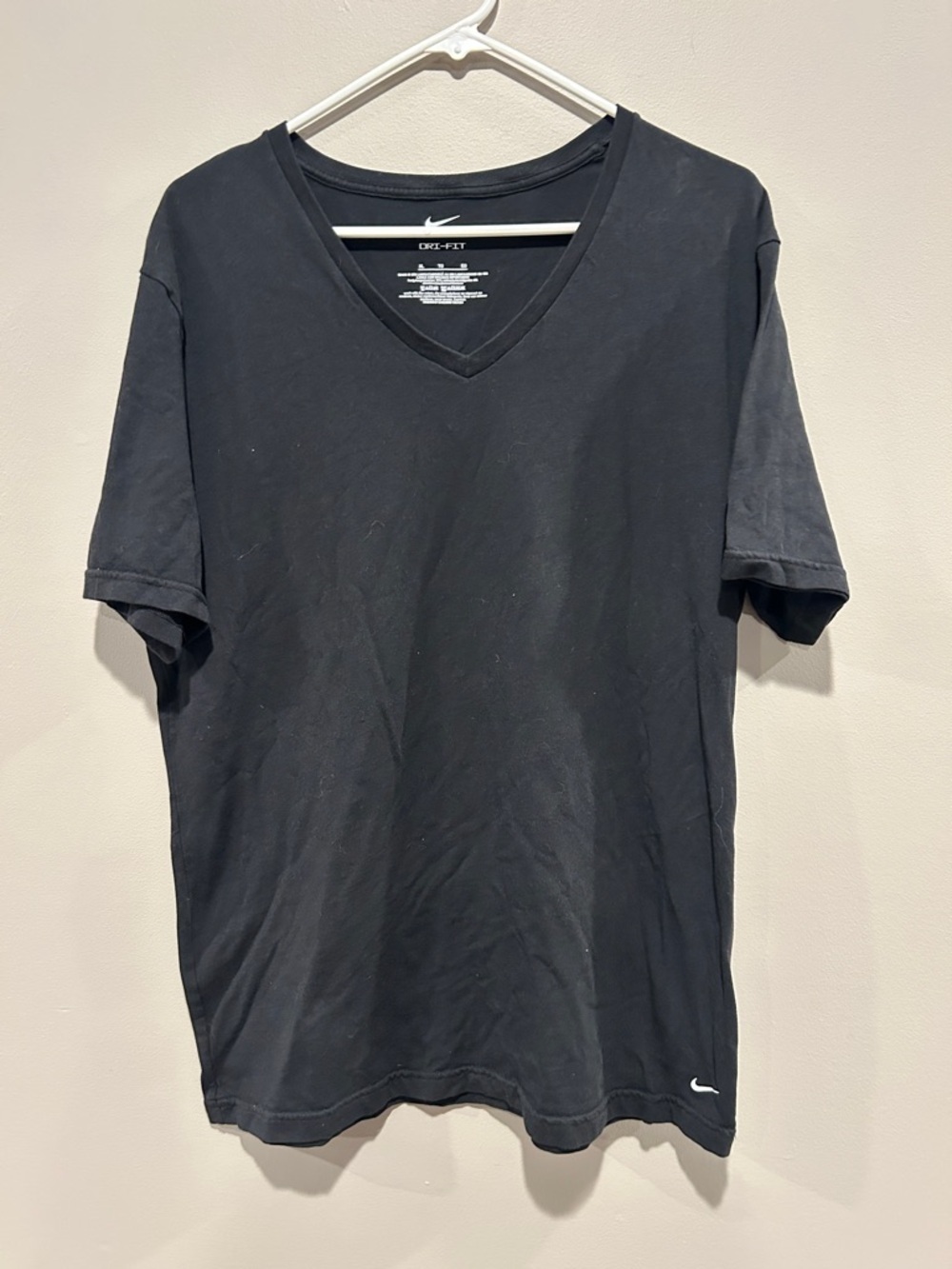 Nike Dri Fit Black V neck tee shirt XL